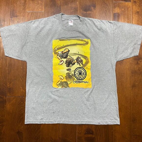 Jerzees Vintage Y2K Stay Battlin Break Dancing Hip Hop Grey T-Shirt Men's 2XL - Picture 3 of 8